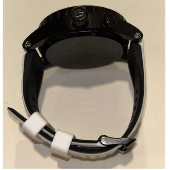 Watch Band 25mm White w Black Rubber Replacement 4 Nixon 51-30 Strap Garmin NEW! - Picture 4 of 12